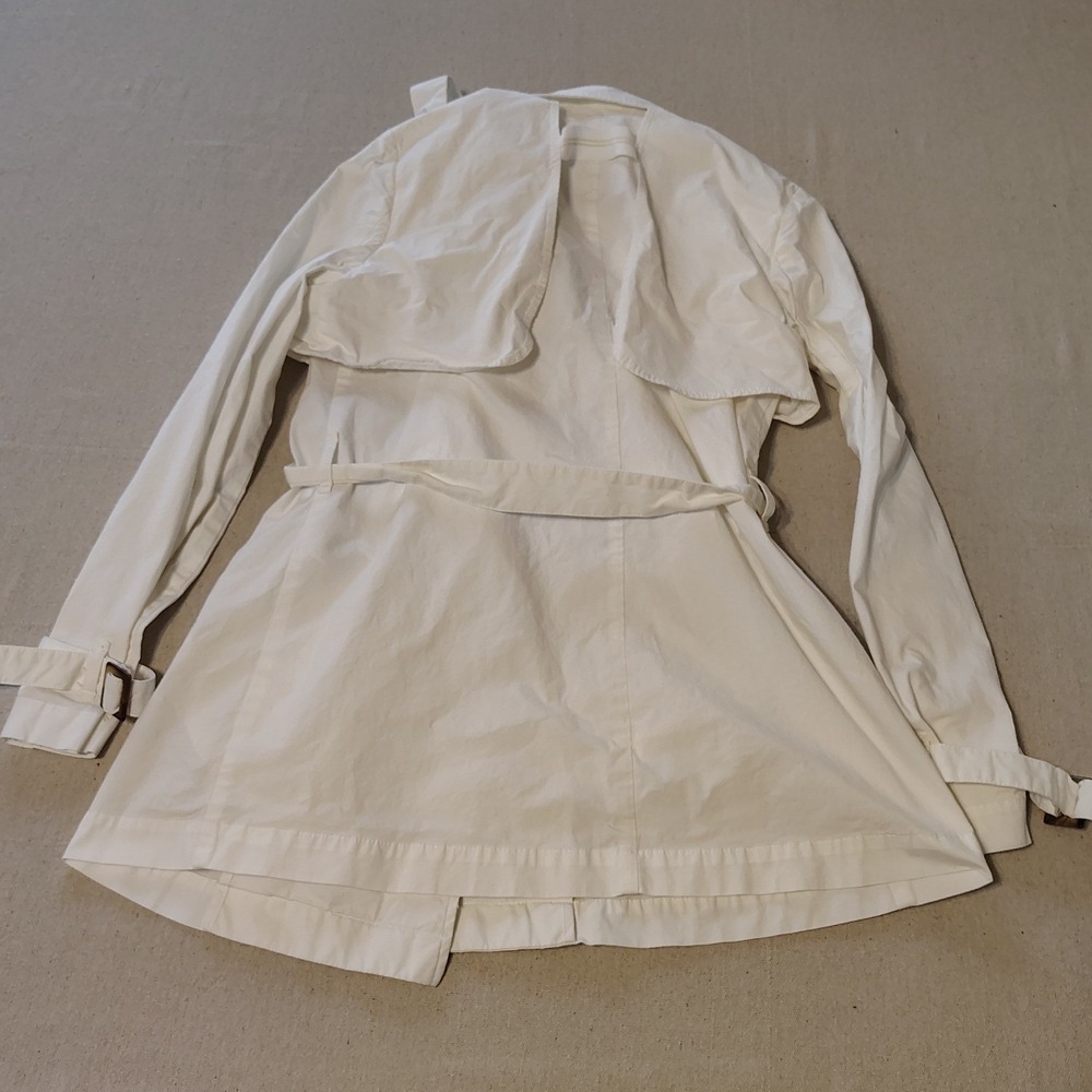 YARGICI White Double Breasted Trench Light Jacket Women's Outerwear Size Small - Picture 6 of 8